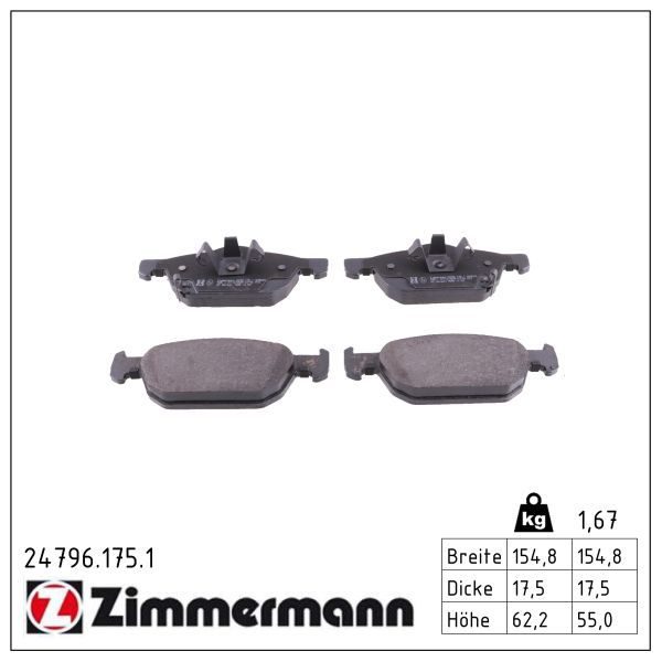 Гальмівні колодки дискові ZIMMERMANN 247961751 - zapix