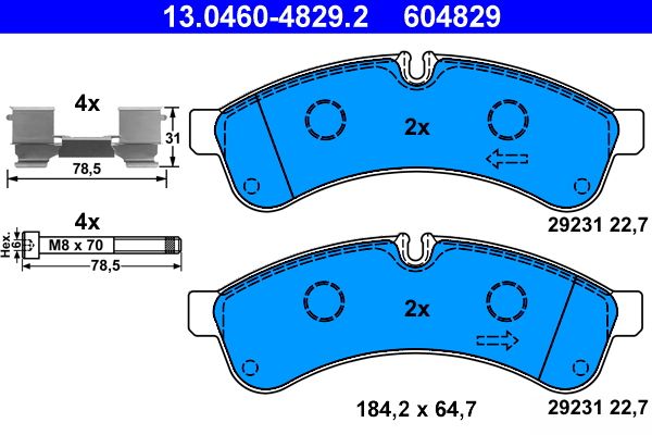 Гальмівні колодки дискові ATE 13046048292 - zapix