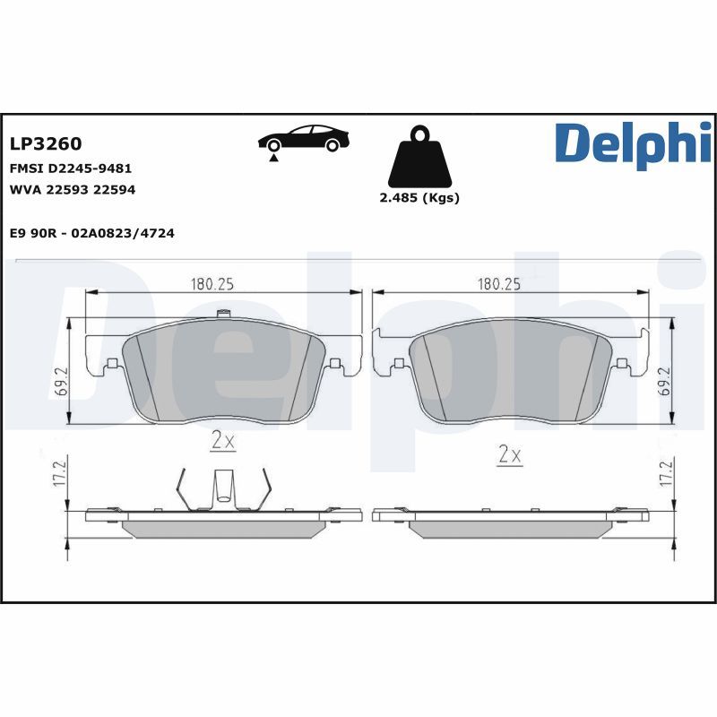 Гальмівні колодки дискові DELPHI LP3260 - zapix