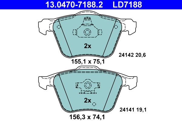 Гальмівні колодки дискові ATE 13047071882 - zapix