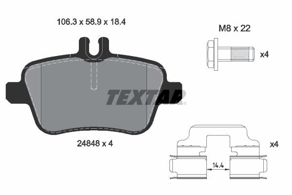 Гальмівні колодки дискові TEXTAR 2484801