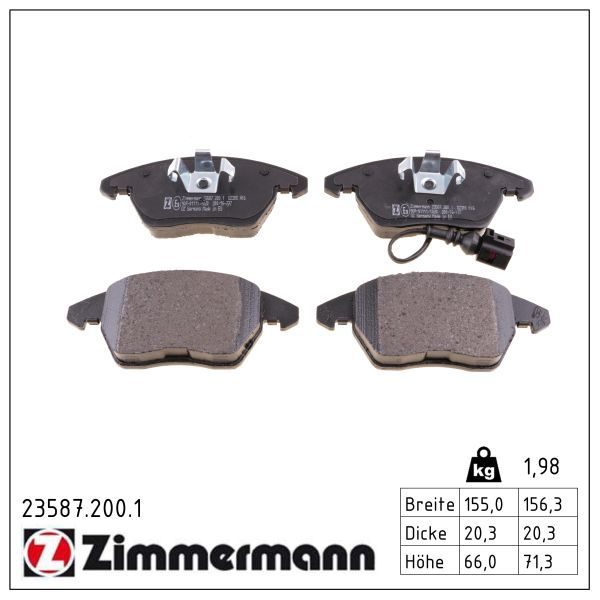Гальмівні колодки дискові ZIMMERMANN 235872001 - zapix