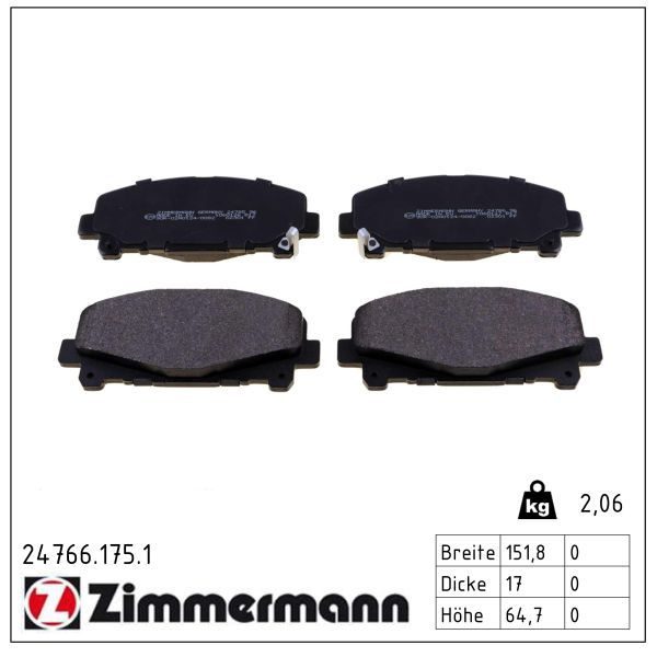 Гальмівні колодки дискові ZIMMERMANN 247661751 - zapix