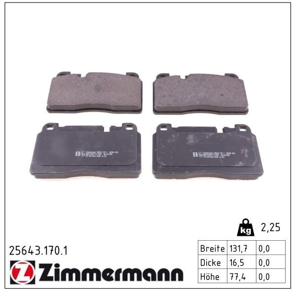 Гальмівні колодки дискові ZIMMERMANN 256431701 - zapix