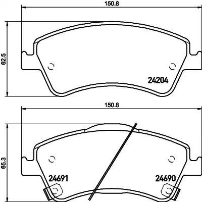 Гальмівні колодки дискові HELLA 8DB355013741 - zapix