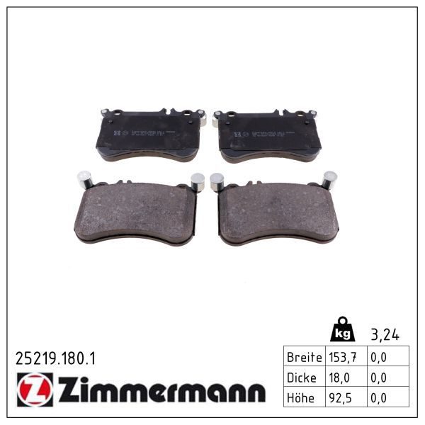 Гальмівні колодки дискові ZIMMERMANN 252191801 - zapix