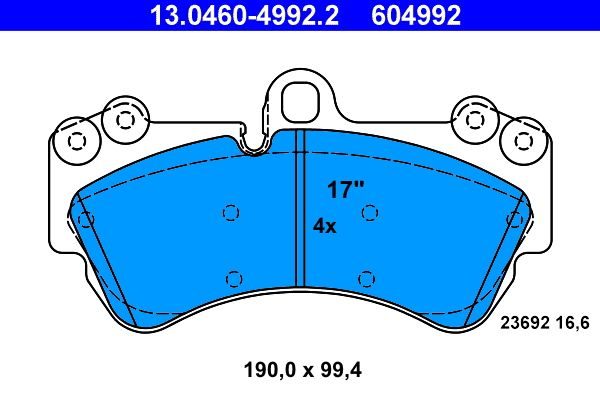 Гальмівні колодки дискові ATE 13046049922 - zapix