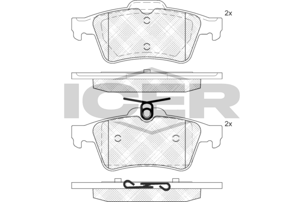 Гальмівні колодки дискові ICER 181651 - zapix