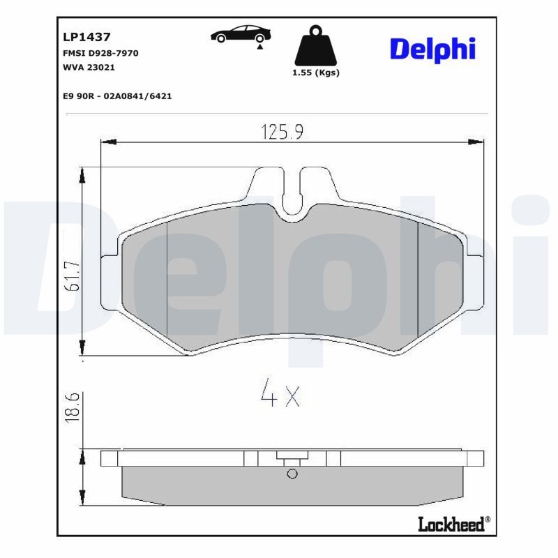 Гальмівні колодки дискові DELPHI LP1437