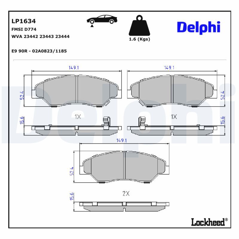 Гальмівні колодки дискові DELPHI LP1634 - zapix