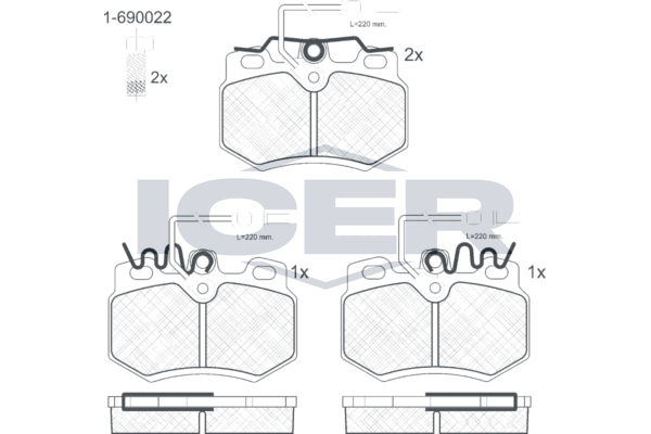Гальмівні колодки дискові ICER 180553203 - zapix