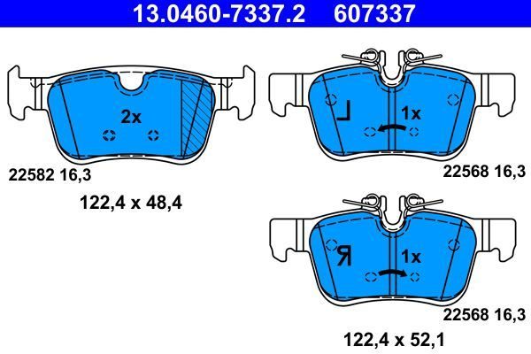 Гальмівні колодки дискові ATE 13046073372 - zapix