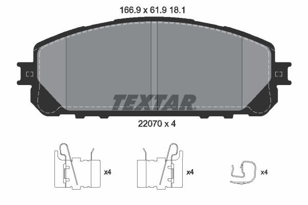 Гальмівні колодки дискові TEXTAR 2207001 - zapix