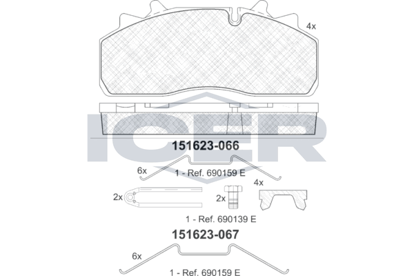 Гальмівні колодки дискові ICER 151623066 - zapix