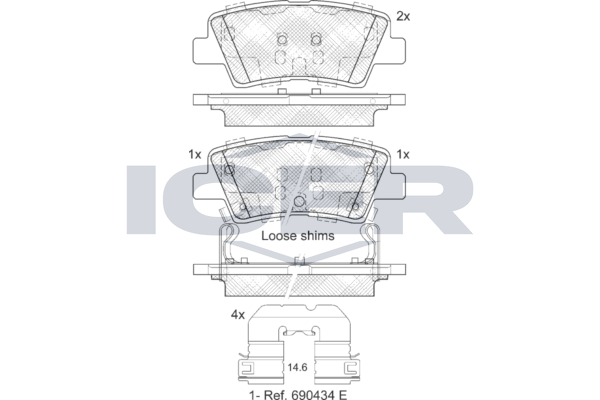 Гальмівні колодки дискові ICER 182036203 - zapix