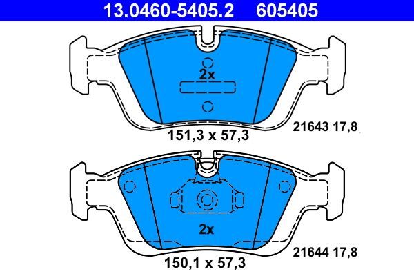 Гальмівні колодки дискові ATE 13046054052 - zapix