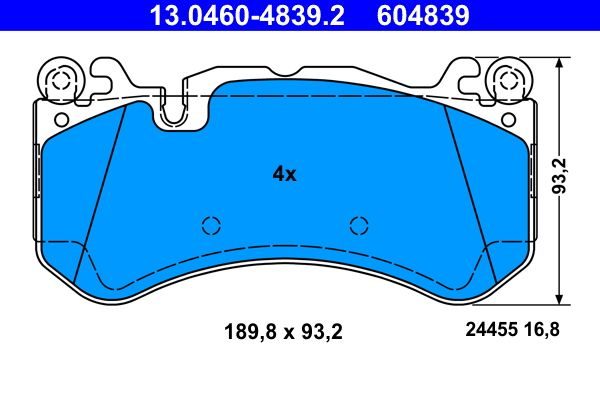 Гальмівні колодки дискові ATE 13046048392 - zapix