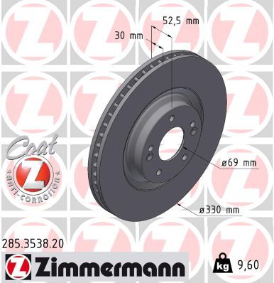 Гальмівний диск ZIMMERMANN 285353820 - zapix