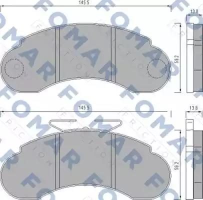 Гальмівні колодки дискові FOMAR FRICTION FO458581 - zapix