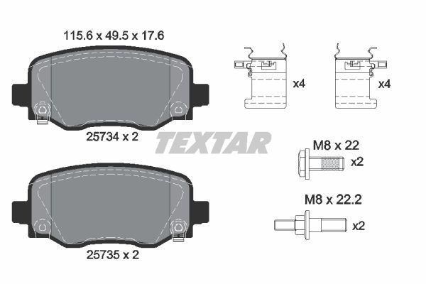 Тормозные колодки дисковые TEXTAR 2573401