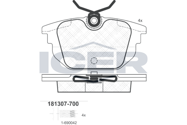 Гальмівні колодки дискові ICER 181307700 - zapix