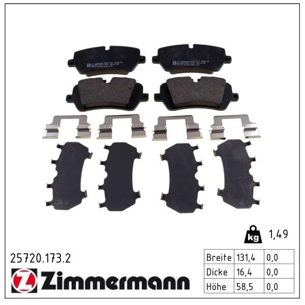 Гальмівні колодки дискові ZIMMERMANN 257201732 - zapix