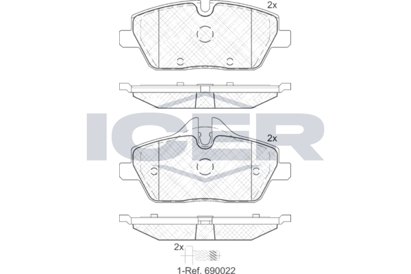 Гальмівні колодки дискові ICER 181662202 - zapix