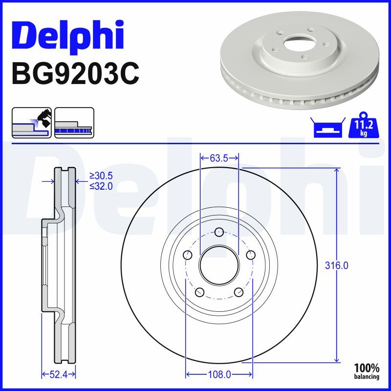 Гальмівний диск DELPHI BG9203C - zapix