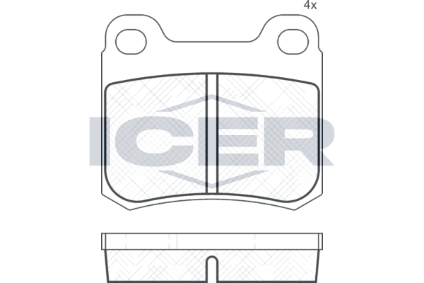 Гальмівні колодки дискові ICER 180420 - zapix