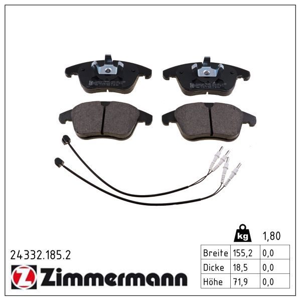 Гальмівні колодки дискові ZIMMERMANN 243321852 - zapix
