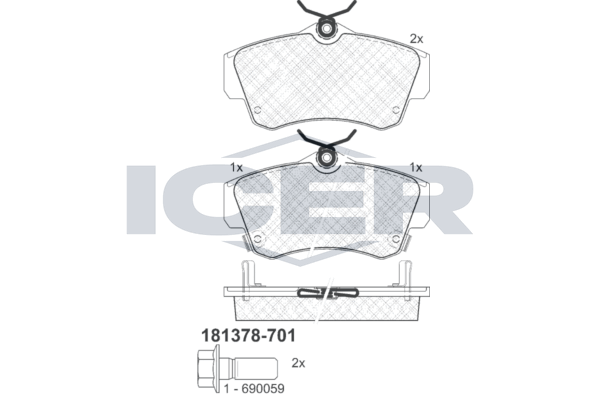 Гальмівні колодки дискові ICER 181378701 - zapix