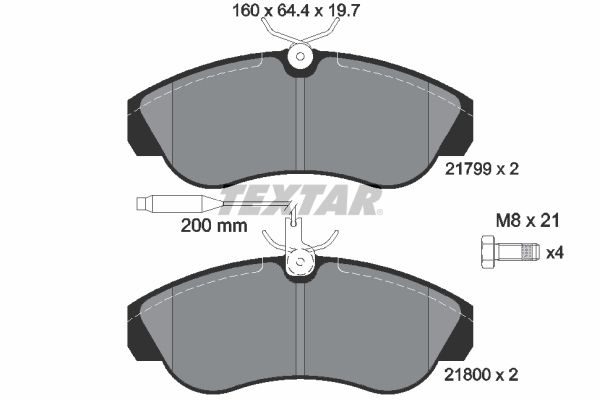 Гальмівні колодки дискові TEXTAR 2179901 - zapix