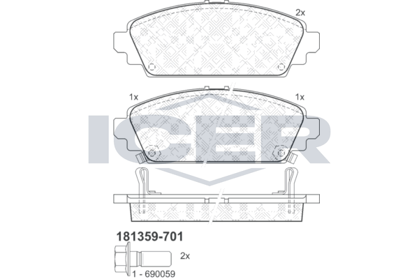 Гальмівні колодки дискові ICER 181359701 - zapix