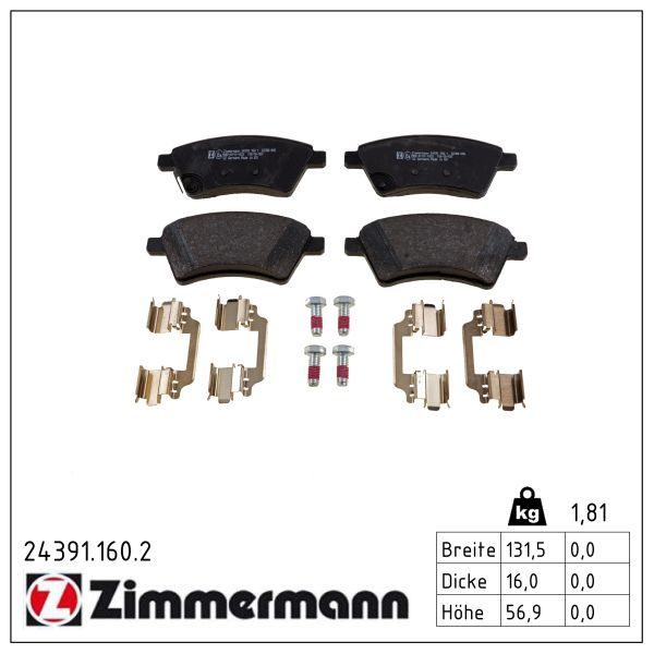 Гальмівні колодки дискові ZIMMERMANN 243911602 - zapix