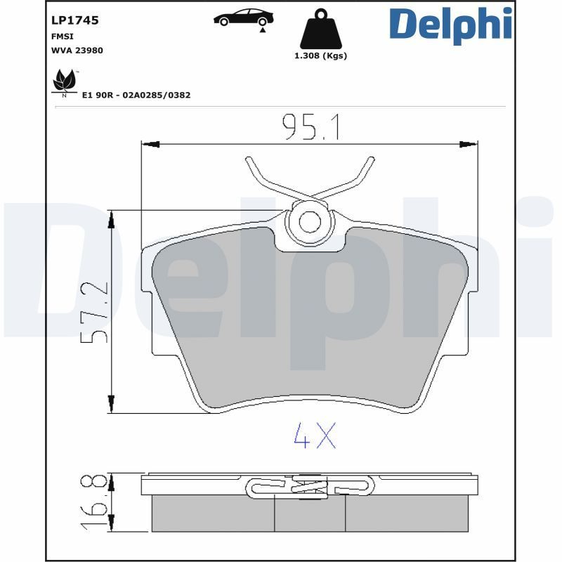 Гальмівні колодки дискові DELPHI LP1745