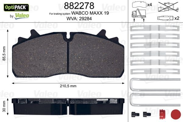 Гальмівні колодки дискові VALEO 882278 - zapix