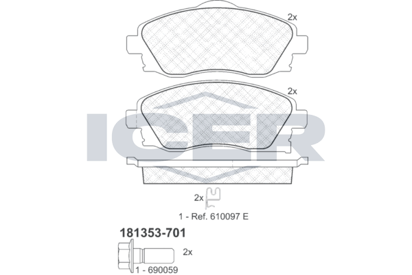Гальмівні колодки дискові ICER 181353701 - zapix