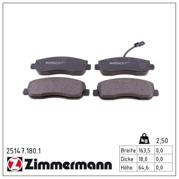 Гальмівні колодки дискові ZIMMERMANN 251471801 - zapix