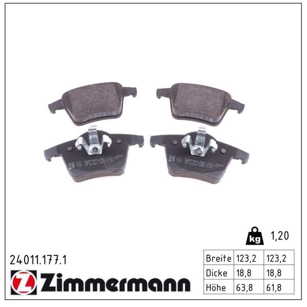 Гальмівні колодки дискові ZIMMERMANN 240111771 - zapix
