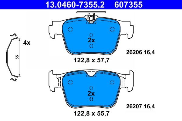 Гальмівні колодки дискові ATE 13046073552 - zapix