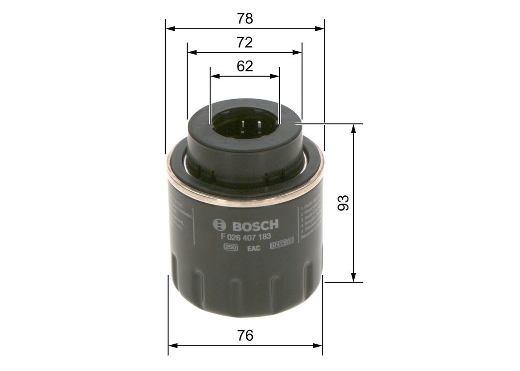 Оливний фільтр BOSCH F026407183 - zapix