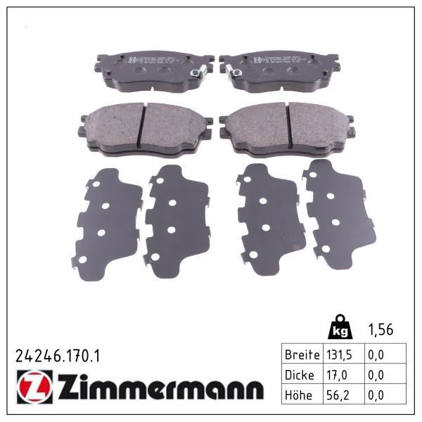 Гальмівні колодки дискові ZIMMERMANN 242461701 - zapix
