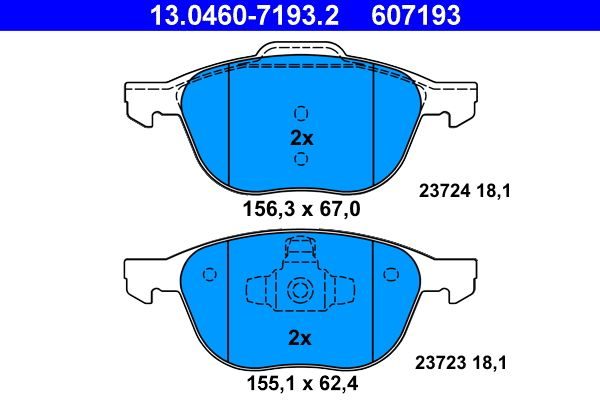 Гальмівні колодки дискові ATE 13046071932 - zapix