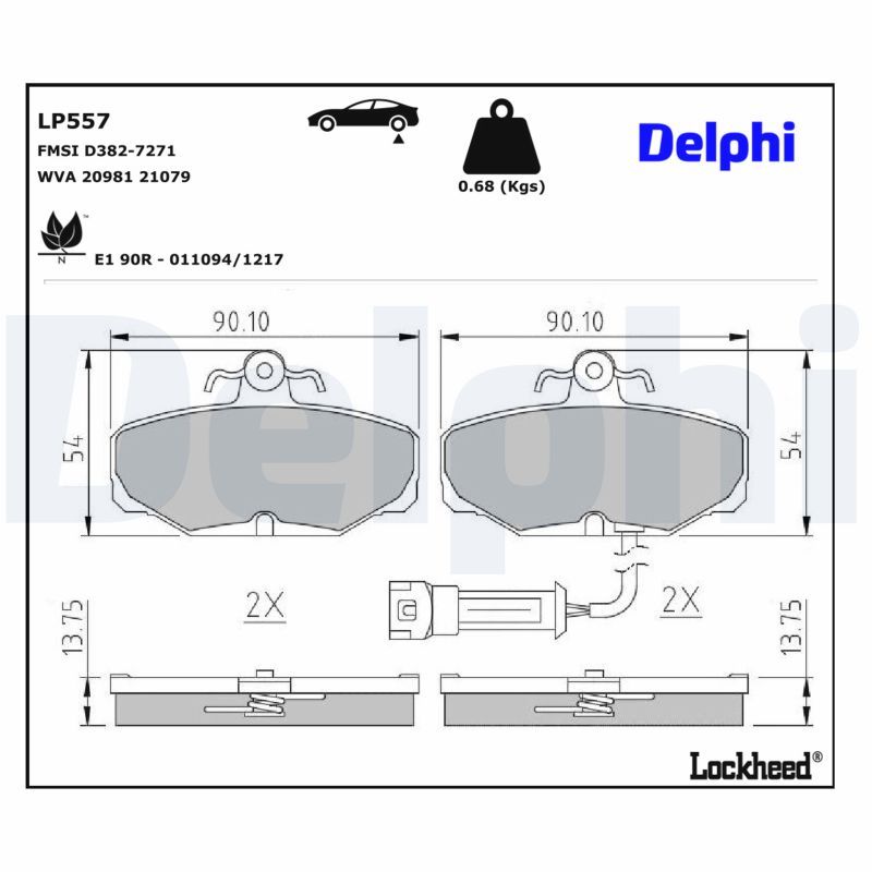 Гальмівні колодки дискові DELPHI LP557