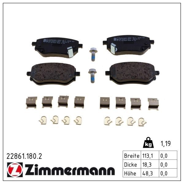 Гальмівні колодки дискові ZIMMERMANN 228611802 - zapix