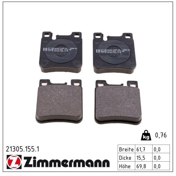 Гальмівні колодки дискові ZIMMERMANN 213051551 - zapix