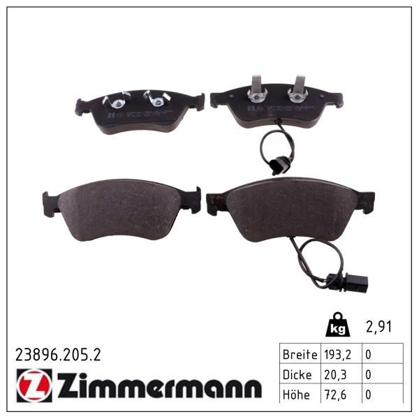 Гальмівні колодки дискові ZIMMERMANN 238962052 - zapix