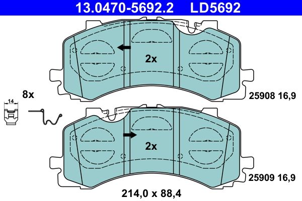 Гальмівні колодки дискові ATE 13047056922 - zapix