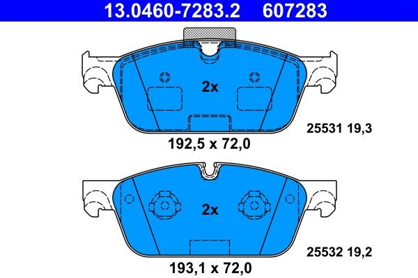 Гальмівні колодки дискові ATE 13046072832 - zapix