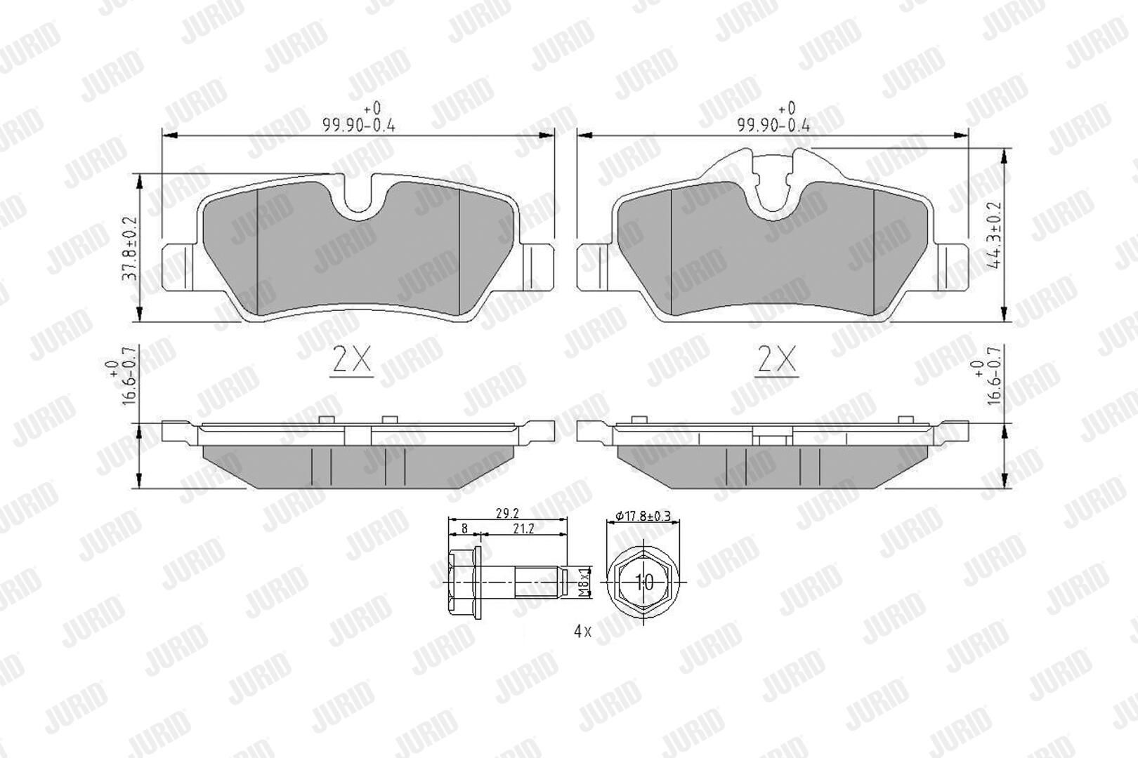 Гальмівні колодки дискові JURID 573763J - zapix
